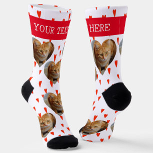 Foto Heart Pet Katze Personalisiert Socken