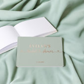 Foto Heart Script Brautparty Sage Green Gästebuch