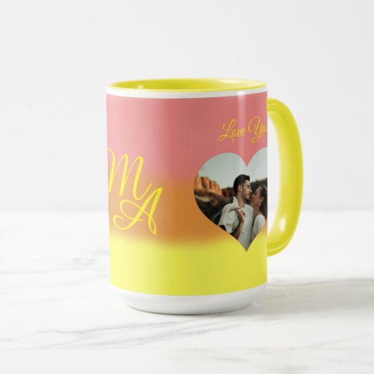 Foto Heart Template Sunrise Couple Tasse (VorderseiteRechts)