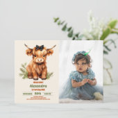 Foto Heilige Kuh Hochland 1. Geburtstag Einladung (Stehend Vorderseite)