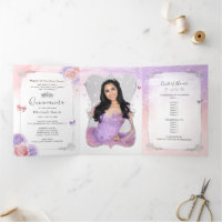 Foto Helllila und Rosa Floral Quinceanera
