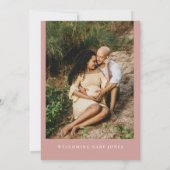 Foto Hello Baby Dusty Pink/Rose Boho Kinderdusche Einladung (Rückseite)