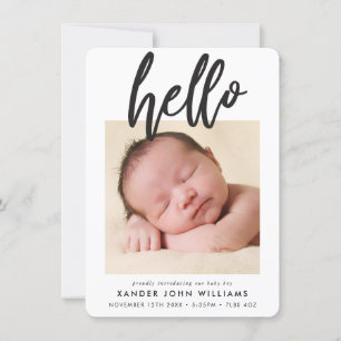 FOTO HELLO Moderne minimale neue Baby vielen Dank Dankeskarte