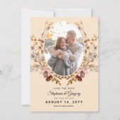 Foto Herbst Boho Wildblume Hochzeit speichern das  Save The Date (Vorderseite)
