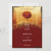 Foto-Herbstbaum-Speichern Sie das Datum Save The Date (Vorderseite)