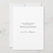 Foto Herz Babydusche Dankeskarte (Rückseite)