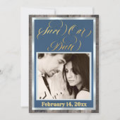 Foto & Herz - Blau Save The Date (Vorderseite)