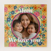 Foto Herz Blume Rosa Gelbe Hübsche Mama Puzzle (Vertikal)