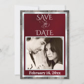 Foto & Herz - Burgund Save The Date (Vorderseite)