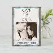 Foto & Herz - Creme Save The Date (Stehend Vorderseite)