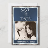 Foto & Herz - Dunkelblau Save The Date (Vorderseite)