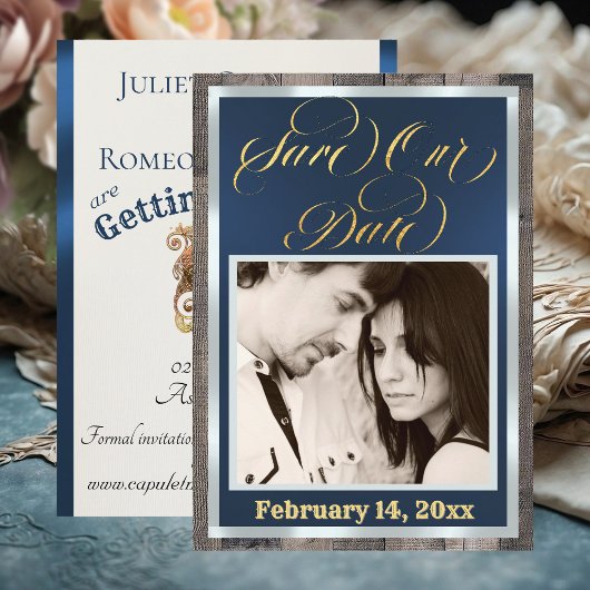 Foto & Herz - Dunkelblau Save The Date