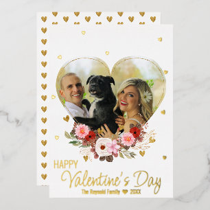Foto Herz Gold Glitter Herzen Valentinstag Folien Feiertagskarte