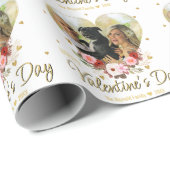 Foto Herz Gold Valentinstag Glitzer Herz Geschenkpapier (Rolleneckpunkt)
