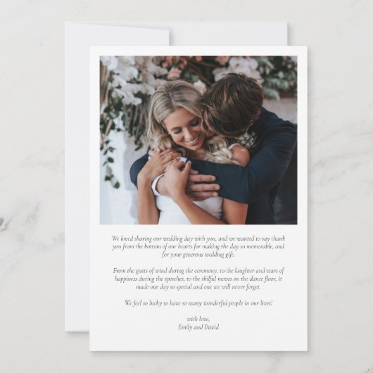 Foto Herz handgeschriebene Hochzeit Danke (Rückseite)