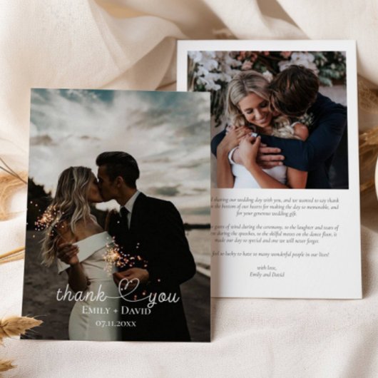 Foto Herz handgeschriebene Hochzeit Danke