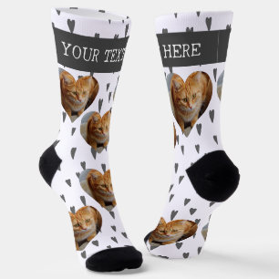 Foto Herz Haustier Katze Hund Personalisiert   Socken