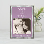 Foto & Herz - Lavendel Save The Date (Stehend Vorderseite)