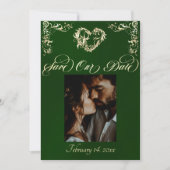 Foto & Herz-Monogramm - Smaragd Save The Date (Vorderseite)