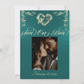 Foto & Herz-Monogramm - Türkis Save The Date (Vorderseite)