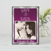Foto & Herz - Pflaume Save The Date (Stehend Vorderseite)