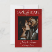 Foto & Herz rettet das Datum auf Rot Save The Date (Vorderseite)