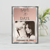 Foto & Herz - Roségold Save The Date (Stehend Vorderseite)