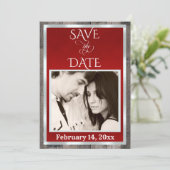 Foto & Herz - Rot Save The Date (Stehend Vorderseite)