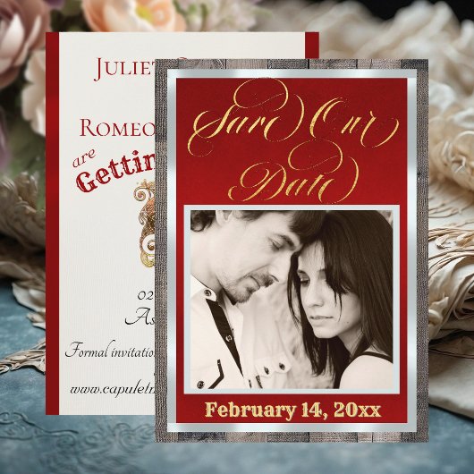 Foto & Herz - Rot Save The Date