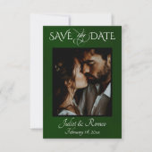 Foto & Herz Save the Date in Smaragd (Vorderseite)