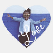 Foto Herz und Liebe Kalligrafie Herz-Aufkleber (Vorderseite)