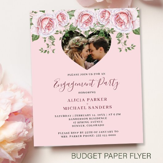 Foto-Herzengagierungspartei Einladung Flyer