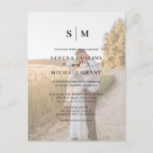 Foto Herzkalligraphie QR Code Hochzeit Postkarte (Vorderseite)