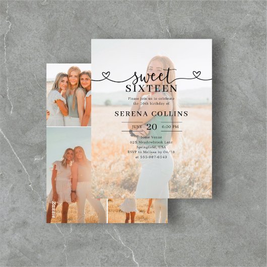 Foto Herzkalligraphie Süß 16 Postkarte