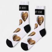 Foto Herzkranz Katze Familie Personalisiert Socken (Linkes Detail)
