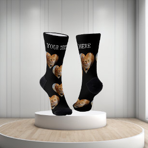 Foto Herzkranz Katze Familie Personalisiert Socken