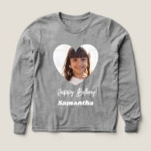 Foto Herzname Geburtstagsmädchen grau (Design Vorderseite)