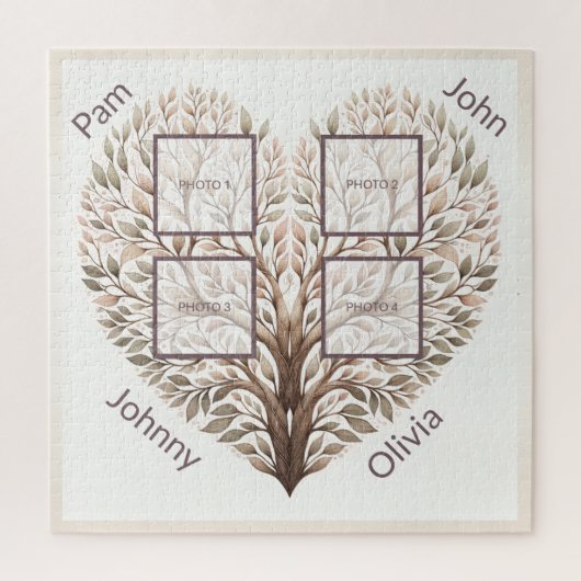 Foto Herzpuzzle Vier Fotos hinzufügen Puzzle (Vertikal)