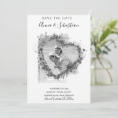 *~* FOTO Herzstück AR6 WEDD SPEICHERN DATE QR Einladung (Stehend Vorderseite)