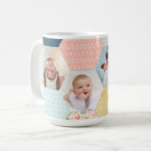 Foto Hexagon | Vierfarbiges Muster - BildCollage Kaffeetasse (Vorderseite Links)