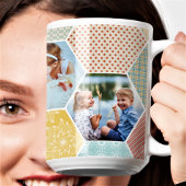 Foto Hexagon | Vierfarbiges Muster - BildCollage Kaffeetasse