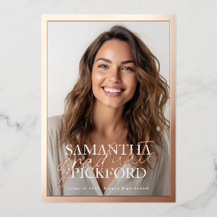 Foto High School 2025 Graduation Party Rose Gold Folieneinladung