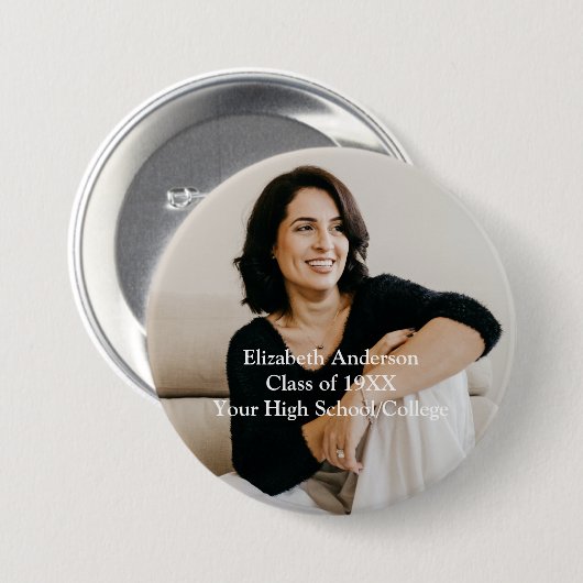 Foto High School Uni Wiedersehen Personalisiert Button (Vorne & Hinten)