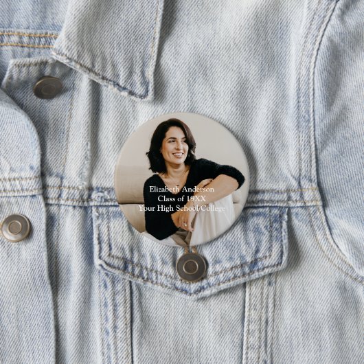 Foto High School Uni Wiedersehen Personalisiert Button (Beispiel)