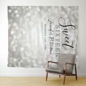 Foto-Hintergrund-16. Geburtstags-silberne Wandteppich (Beispiel (Horizontal))