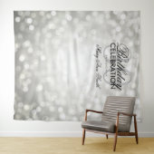 Foto Hintergrund 30. Geburtstag Silberne Glitzer L Wandteppich (Beispiel (Horizontal))