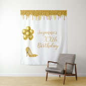 Foto Hintergrund Custom Birthday Party Gold Glitze Wandteppich (Beispiel)