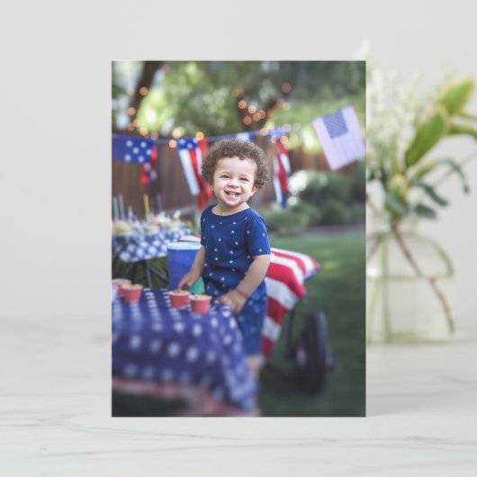 Foto Hintergrund Geburtstagsparty Vellum Einladung (Stehend Vorderseite)