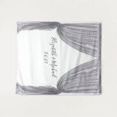 Foto Hintergrund Hochzeit Eleganter Silbervorhang Wandteppich (Vorderseite (Horizontal))