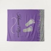 Foto Hintergrund Kinderdusche Feed Silver Glitzer Wandteppich (Vorderseite (Horizontal))